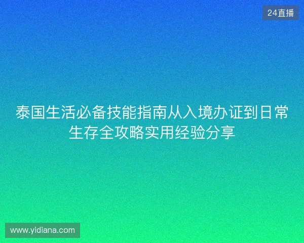 泰国生活必备技能指南从入境办证到日常生存全攻略实用经验分享
